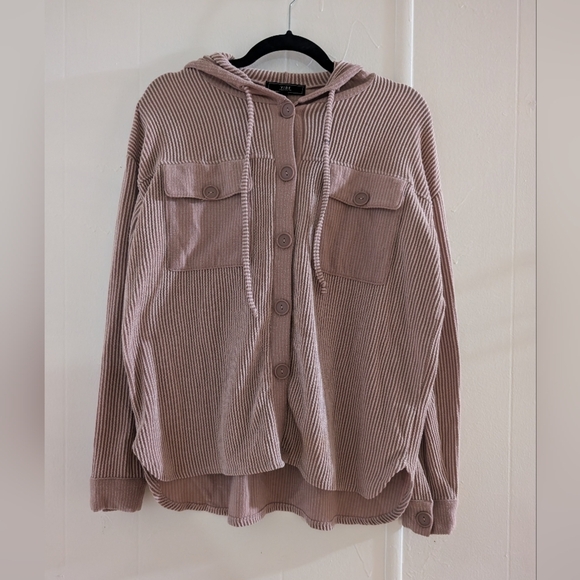 Vibe Blush Ribbed Hoodie - Picture 2 of 4